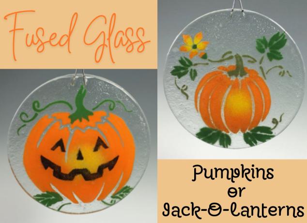 Fused Glass Pumpkin Card