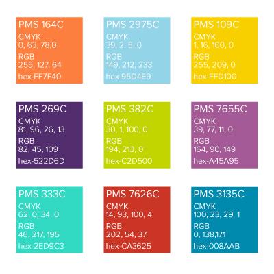 SDC Expanded Color Pallet color codes.